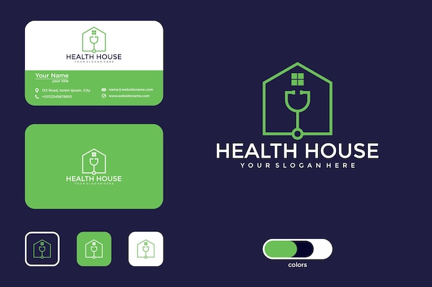 Дизайн логотипа дома здоровья и визитная карточка