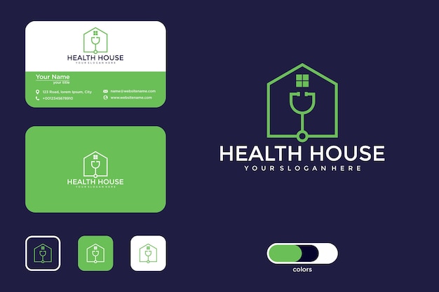 health house logo design and business card