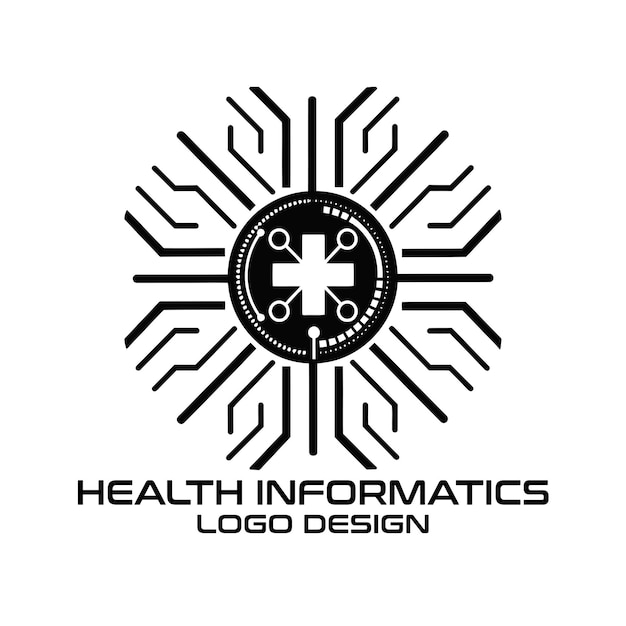 Vector health informatics vector logo design