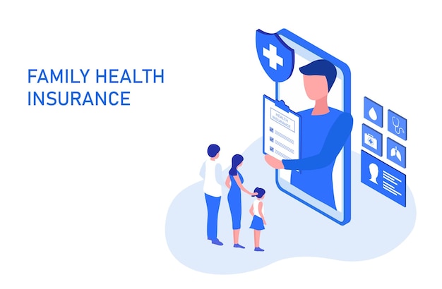 Health insurance concept family make health insurance to
protect from life and health accident