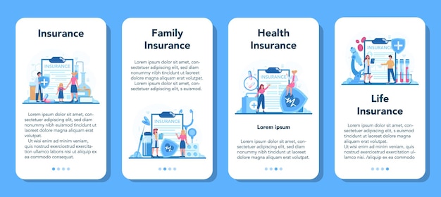 Vector health insurance concept set