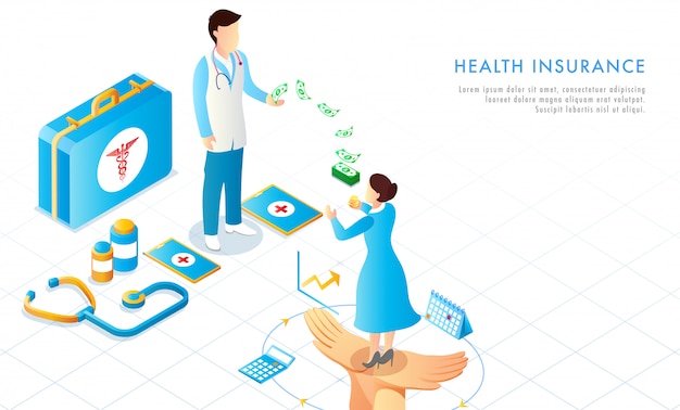 Vector health insurance concept.