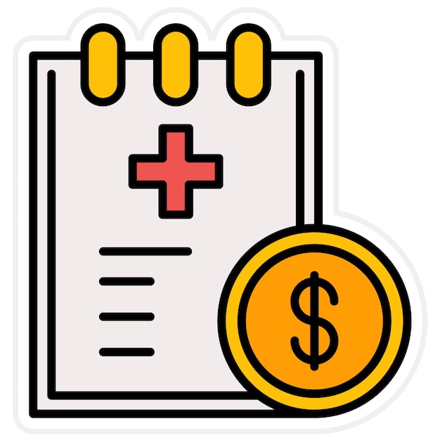 Vettore immagine vettoriale dell'icona deducibile dell'assicurazione sanitaria può essere utilizzata per l'e-commerce medico