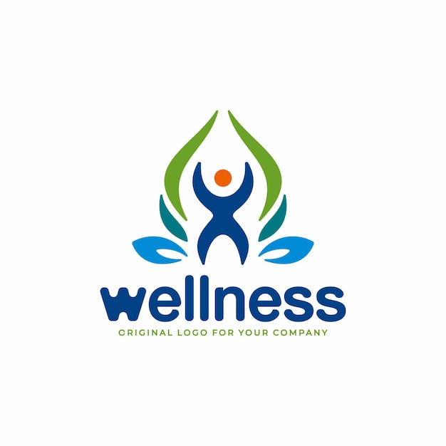 Health logo with nature concept and healthy people symbol