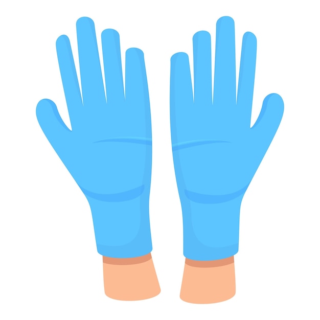 医療用手袋のアイコン ウェブデザインのベクトルアイコンを白い背景に分離した健康医療用手套のアニメ
