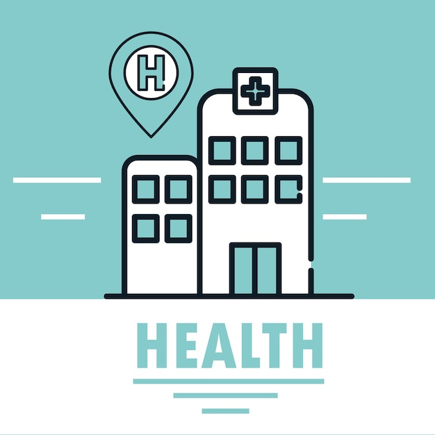 Vector health medical hospital building service illustration line and fill