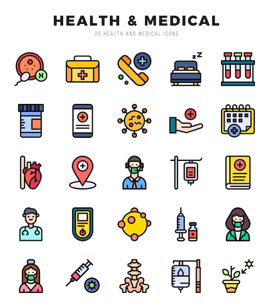 HEALTH MEDICAL Icon Bundle 25 Icons for Websites and Apps