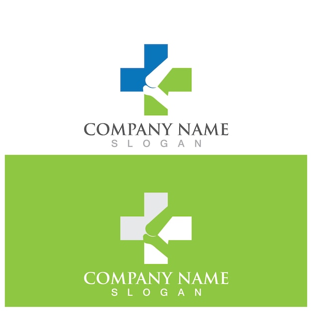 Health medical logo template vector