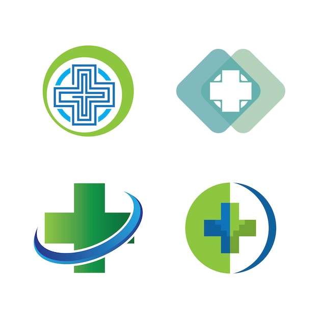 Health medical logo template vector