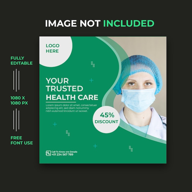 Health  Medical  social media and Instagram post banner Design Template