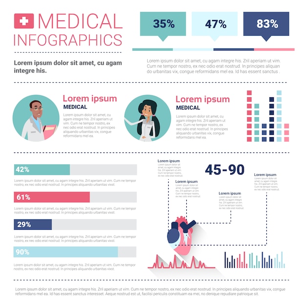 Health medicine infographics information banner with copy space