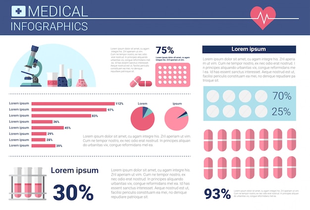 Health medicine infographics information banner with copy space