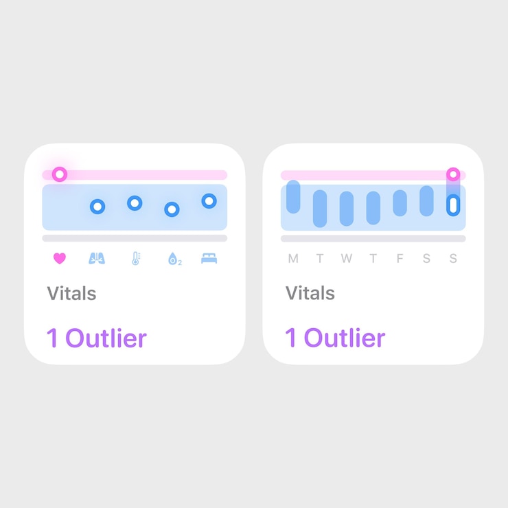 Vector health metrics popup design for mobile apps