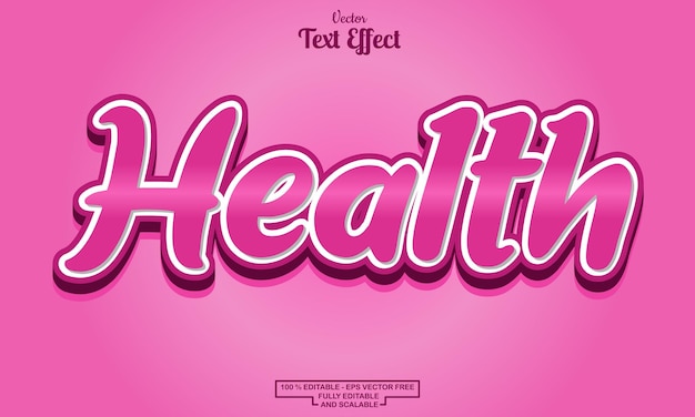 health modern cartoon editable text effect design