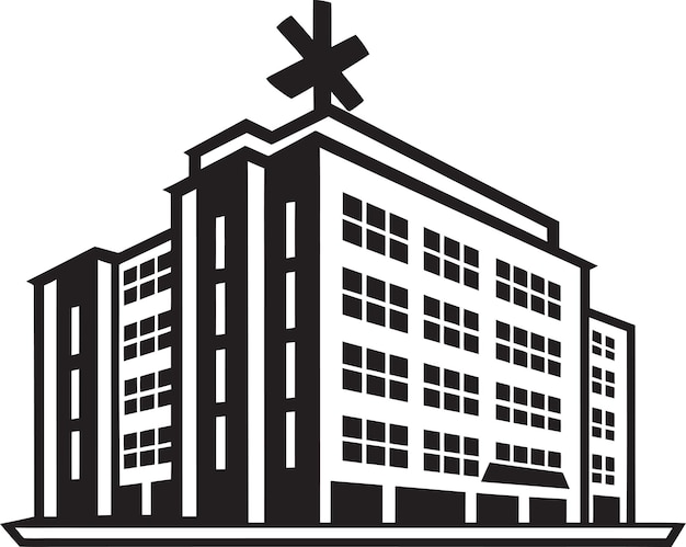 Health Oasis Hospital Building Logo Caretaker Tower Clinic Iconic Emblem