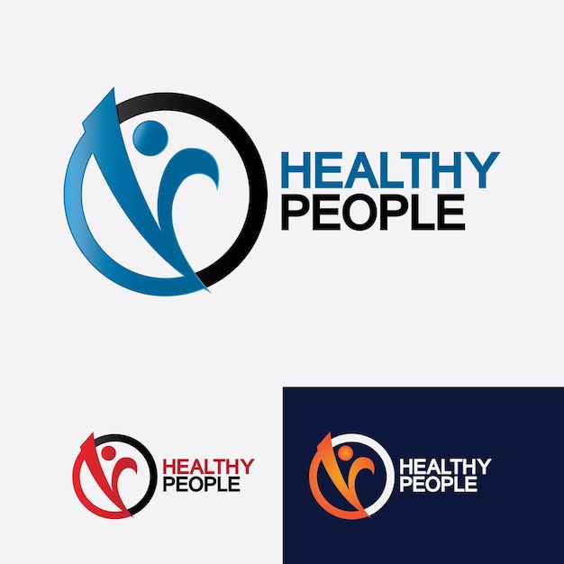 Здоровье людей логотип векторные иллюстрации дизайн шаблона