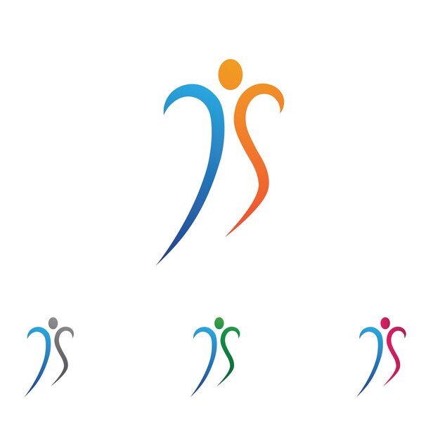 Modello di progettazione dell'illustrazione di vettore del logo della gente di salute