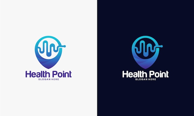 Health point logo ontwerpen concept, health center logo sjabloon vector