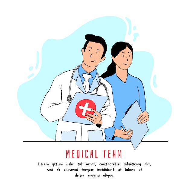 Health professional team illustration