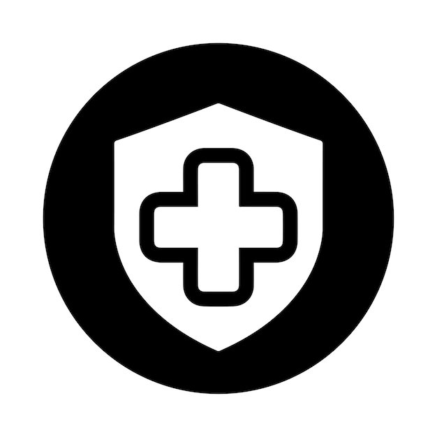 Health protection icon Black vector graphics