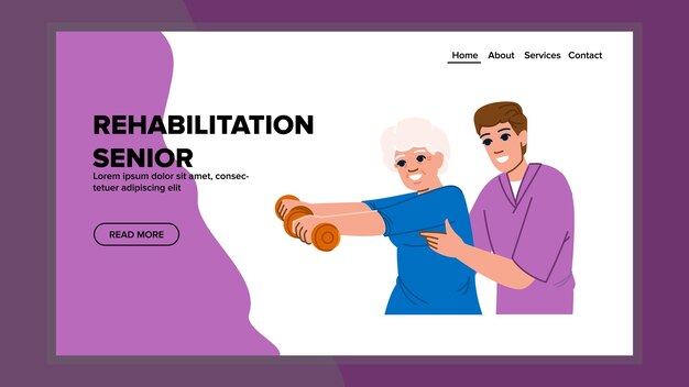 health rehabilitation senior vector