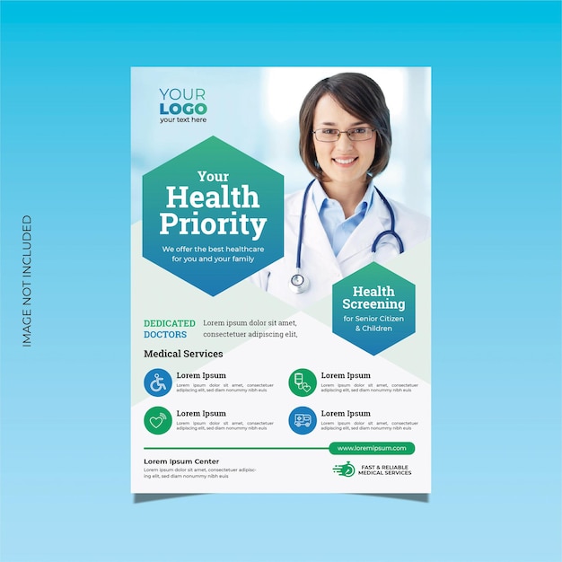 Vector health screening flyer template