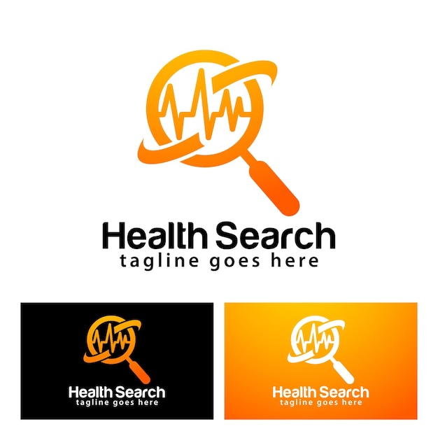 Health search logo design template