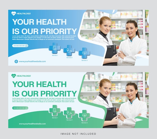 Vector health service banner template