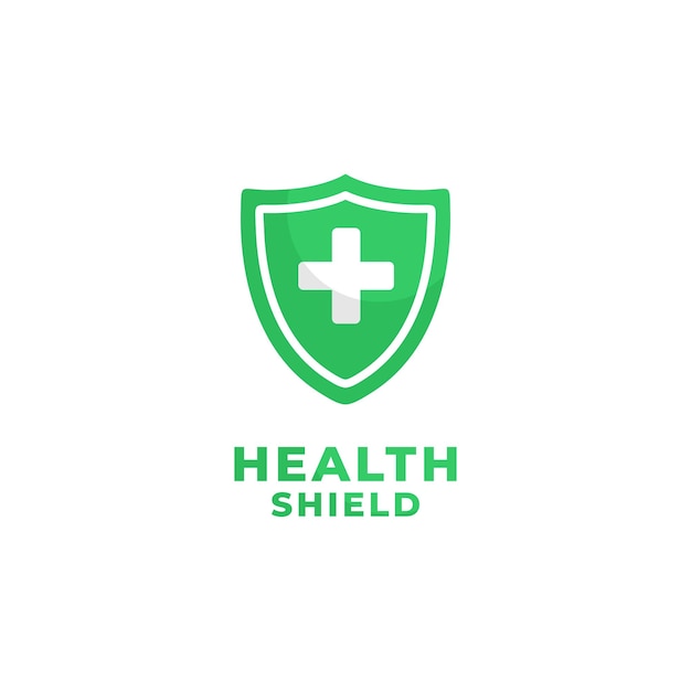 Vector health shield logo designhospital logo