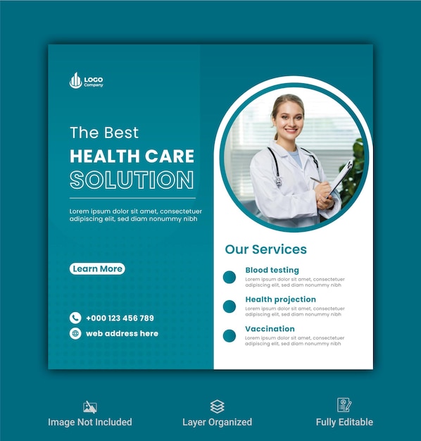 Health social media banner template