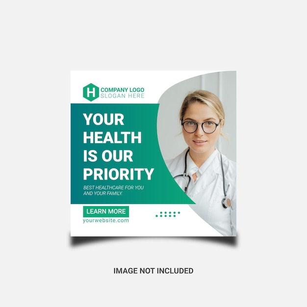 Vector health social media post template