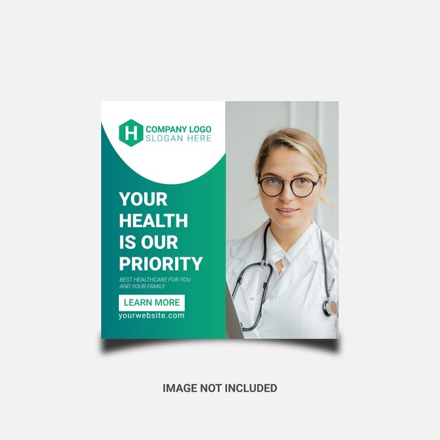 Vector health social media post template