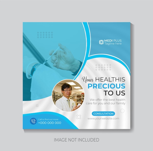 Vector health for a social media post template