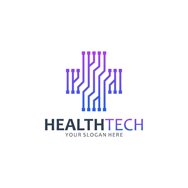 Health tech logo template