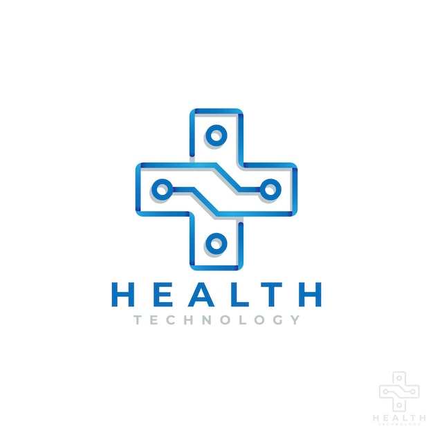 Vettore modello di logo di tecnologia sanitaria