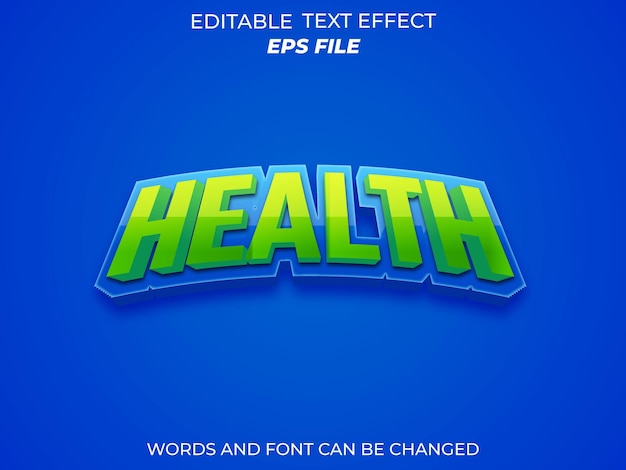 health text effect 3d editable text vector template