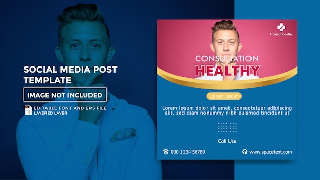 Health theme social media post template