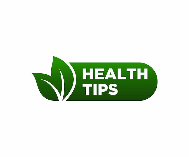 Health tips label sticker badge