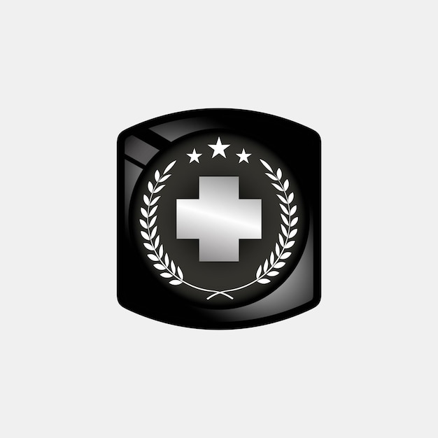 Health with badge concept design