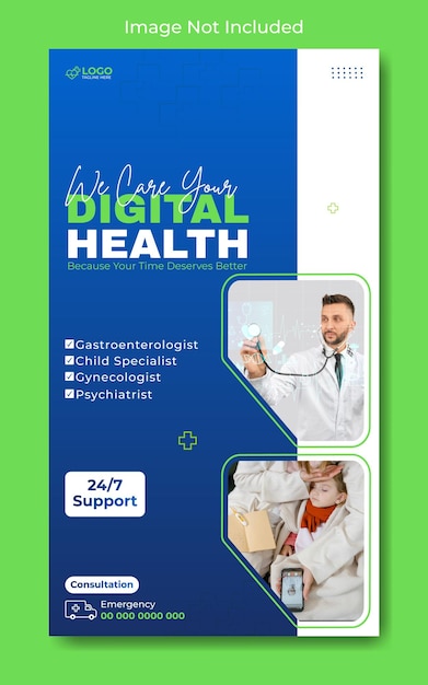 Healthcare ads promotional story template design