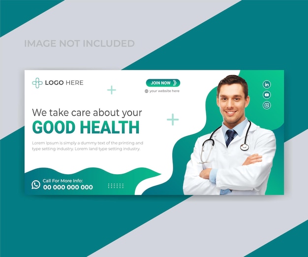 Шаблон веб-баннера для здравоохранения и науки или клиники