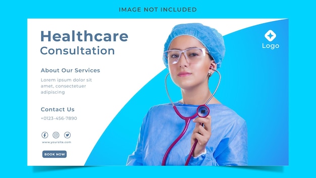 Healthcare consultation banner template.