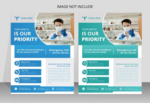 healthcare cover a4 template design