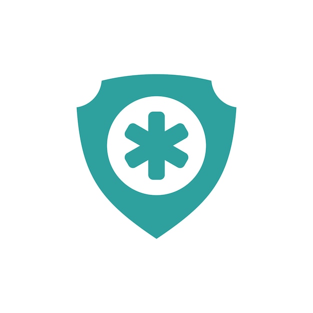 Healthcare cross shield icon vector template