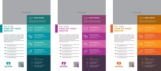 healthcare flyer colorful accents
