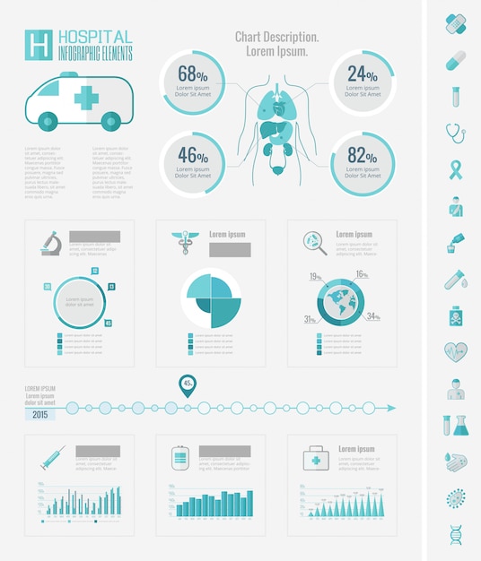 벡터 건강 관리 infographic 요소입니다.