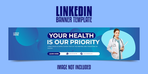 Healthcare linkedin banner template design premium vector