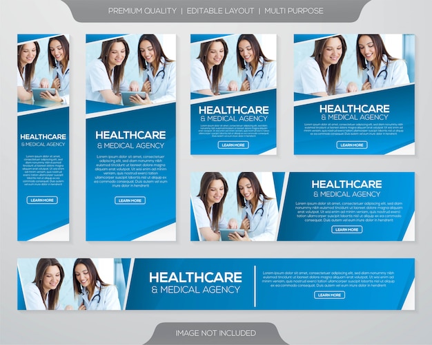 Healthcare and medical banner kit template