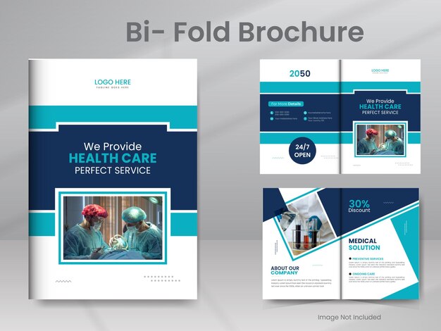Healthcare medical bifold brochure cover design