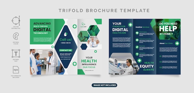 Healthcare medical brochure template premium vector